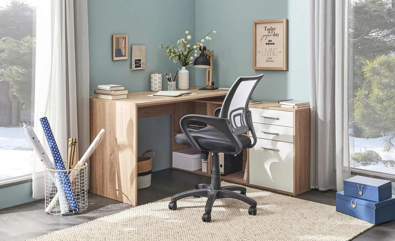 Bürodrehstuhl Günz 2 | Schwarz / Weiß 3 Bürodrehstuhl Günz 2 | Schwarz / Weiß