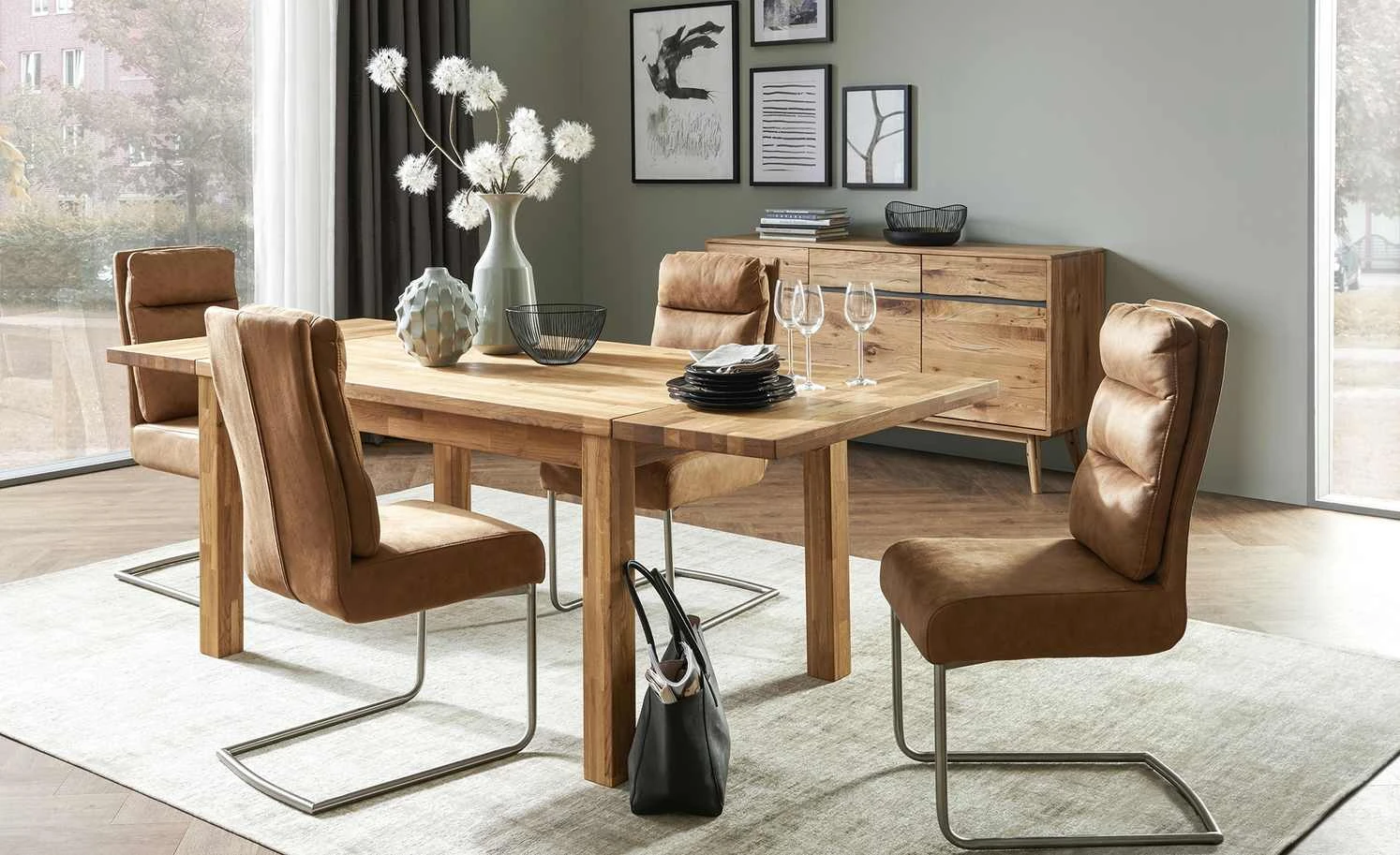 Schwingstuhl Tamme | Cognac-Braun silberfarben 3 Schwingstuhl Tamme | Cognac-Braun silberfarben