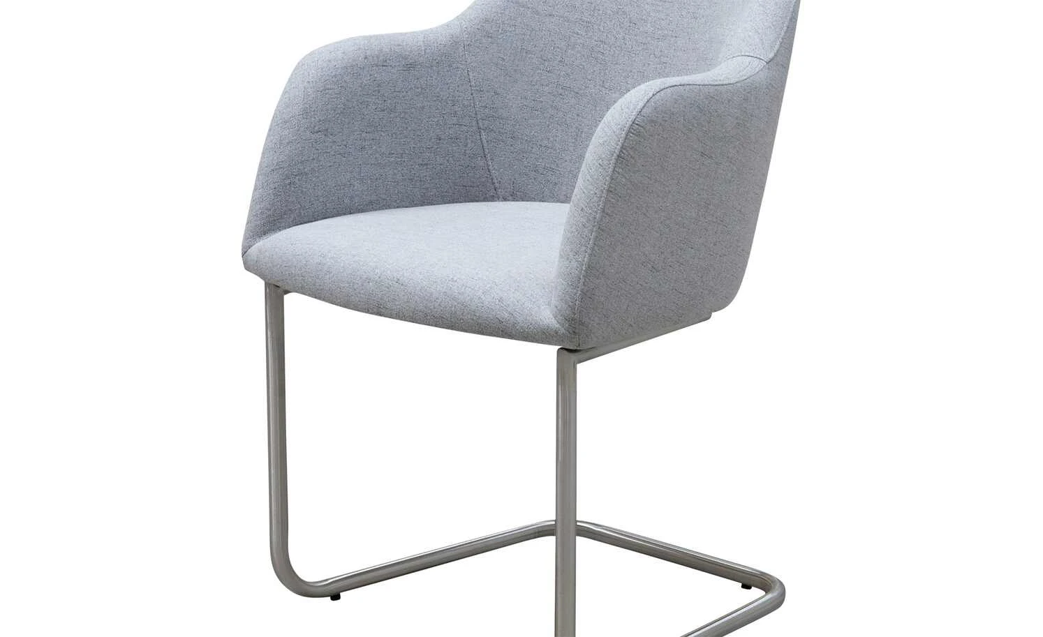 Woodford Polsterstuhl mit Armlehne Vilo | Silbergrau Freischwinger – Edelstahl 4 Woodford Polsterstuhl mit Armlehne Vilo | Silbergrau Freischwinger – Edelstahl – Bild 2
