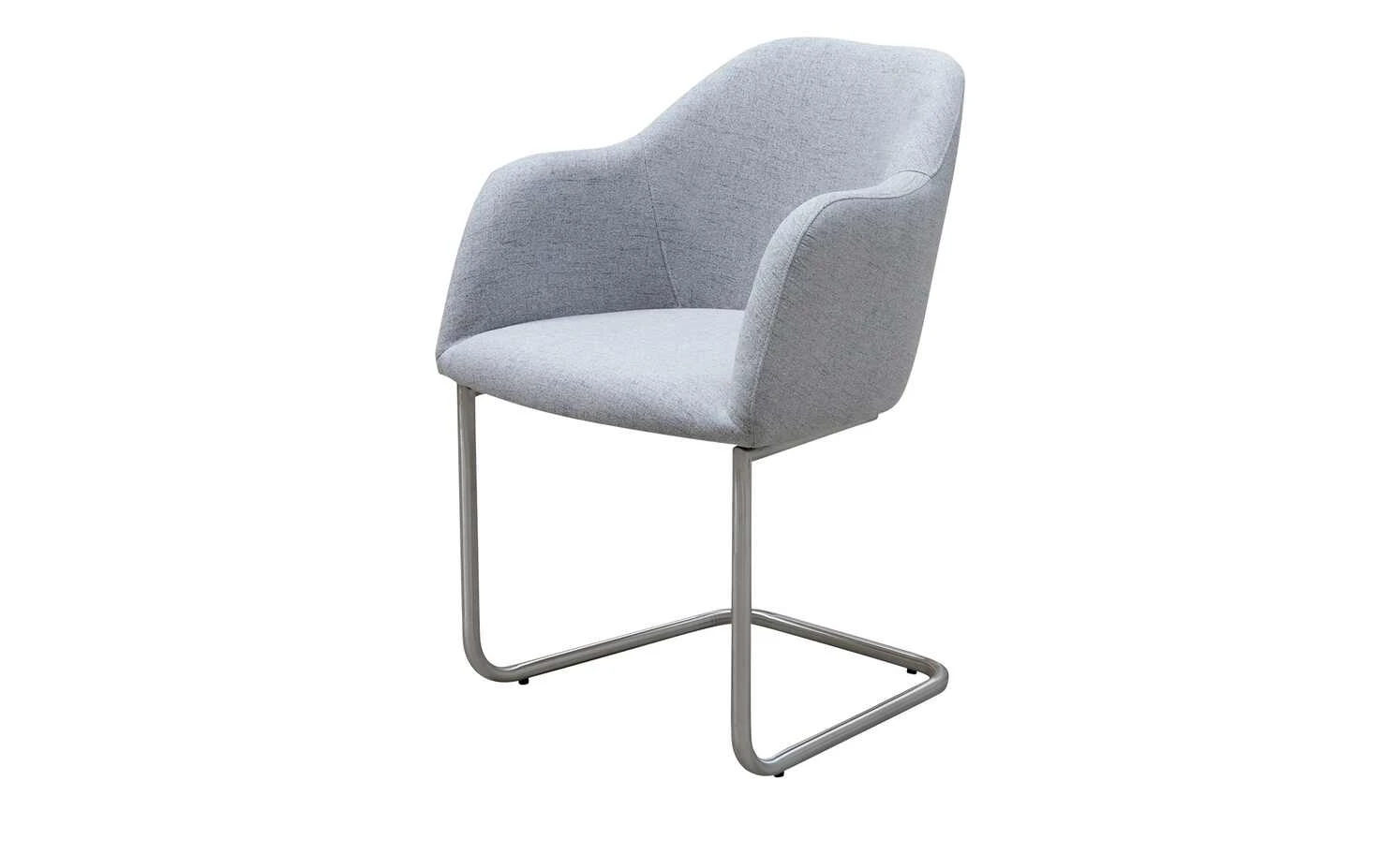 Woodford Polsterstuhl mit Armlehne Vilo | Silbergrau Freischwinger – Edelstahl 3 Woodford Polsterstuhl mit Armlehne Vilo | Silbergrau Freischwinger – Edelstahl