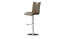 Barstuhl Guilia | Cappuccino (Braun) Rund mit glattem Sitz und Rücken
