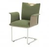 Wohnwert Polsterstuhl mit Armlehne Scandio | Loden (Grün) / Dunkelbeige