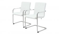 now! by hülsta Freischwinger, 2er-Set Now! Dining S 17 | Weiß 2 Stühle