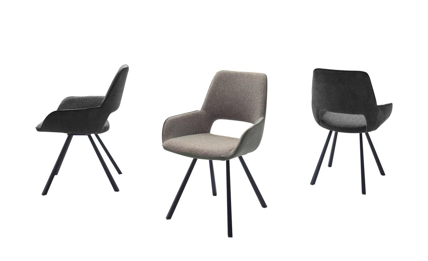 Polsterstuhl mit Armlehne Paula | Charcoal (Grau) Nein 3 Polsterstuhl mit Armlehne Paula | Charcoal (Grau) Nein