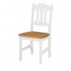 maison bleue Holzstuhl massiv Carola | Weiß / laugenfarbig