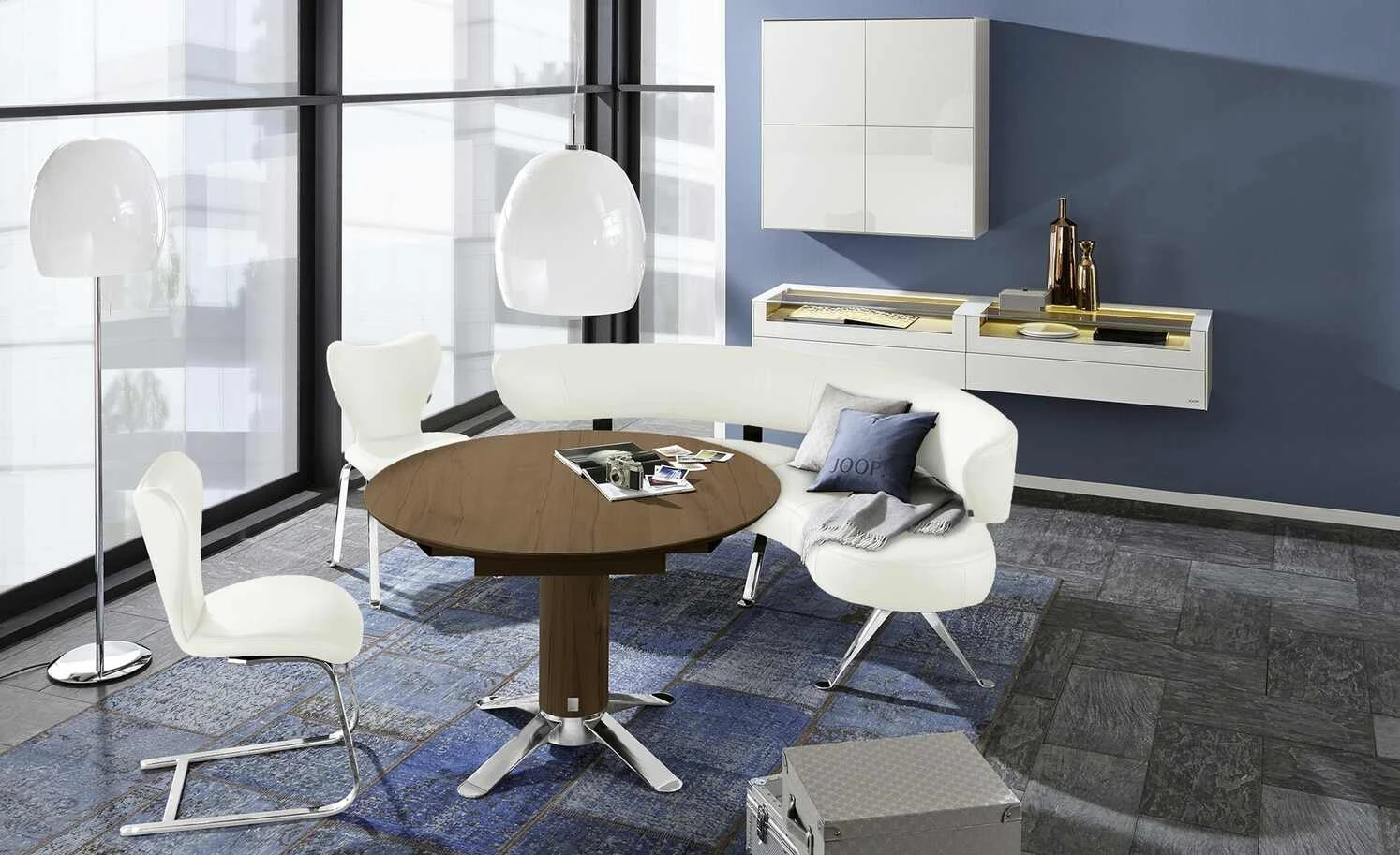 JOOP! Leder Dinner-Stuhl Lounge | Wolke (Weiß) 4-Fußstuhl 3 JOOP! Leder Dinner-Stuhl Lounge | Wolke (Weiß) 4-Fußstuhl