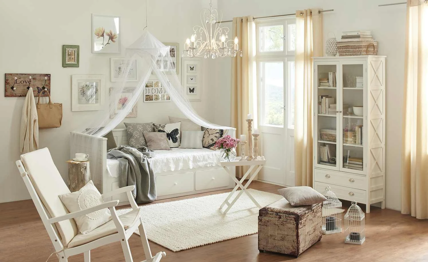 Schaukelstuhl aus Akazienholz Tobi | Weiß 3 Schaukelstuhl aus Akazienholz Tobi | Weiß