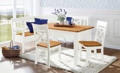 maison bleue Holzstuhl massiv Florian | Weiß / bernsteinfarben Nein