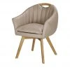 Berger & Rath Polsterstuhl mit Armlehne Lanx | Dunkelbeige