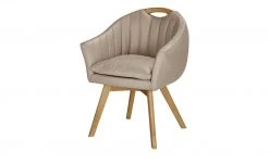 Berger & Rath Polsterstuhl mit Armlehne Lanx | Dunkelbeige