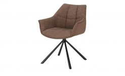 uno Polsterstuhl mit Armlehne Viktor | Dunkelbraun / Braun