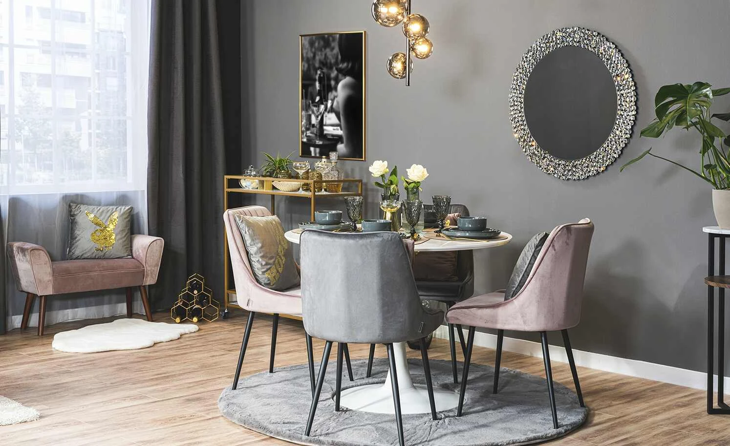 Playboy Stuhl 2er-Set Samantha | Anthrazit 3 Playboy Stuhl 2er-Set Samantha | Anthrazit