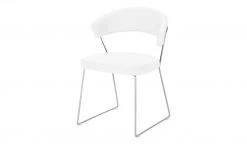 Connubia Kufenstuhl Leder New York | Schneeweiß