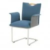 Wohnwert Polsterstuhl mit Armlehne Scandio | Ocean (Blau) / Grau