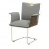 Wohnwert Polsterstuhl mit Armlehne Scandio | Steel (Hellgrau) / Dunkelbraun -SitzWerk Verkaufsgeschäft 14306263 6 202011302238