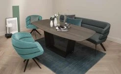 JOOP! Polster-Drehsessel Curves | Petrol 4-Fußstuhl