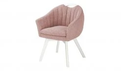 Berger & Rath Polsterstuhl mit Armlehne Lanx | Salmon (Rot) Cremeweiß