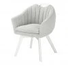 Berger & Rath Polsterstuhl mit Armlehne Lanx | Silver (Hellgrau) Cremeweiß
