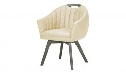 Berger & Rath Polsterstuhl mit Armlehne Lanx | Kreide (Creme) Londra (Hellgrau)