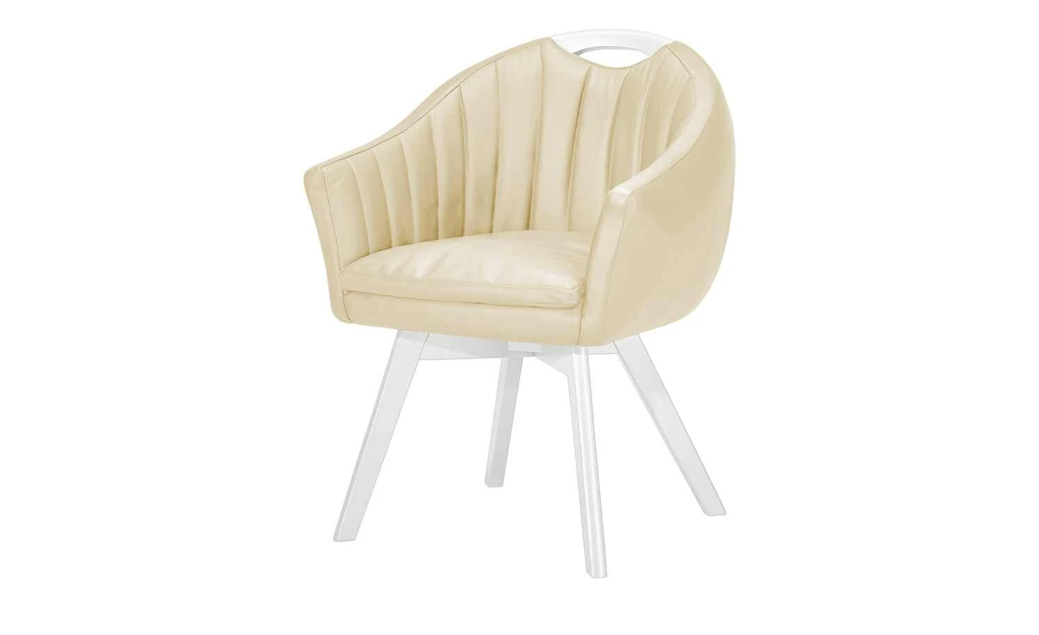 Berger & Rath Polsterstuhl mit Armlehne Lanx | Kreide (Creme) Cremeweiß 3 Berger & Rath Polsterstuhl mit Armlehne Lanx | Kreide (Creme) Cremeweiß