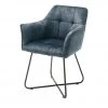 Polsterstuhl mit Armlehne Anna | Petrol