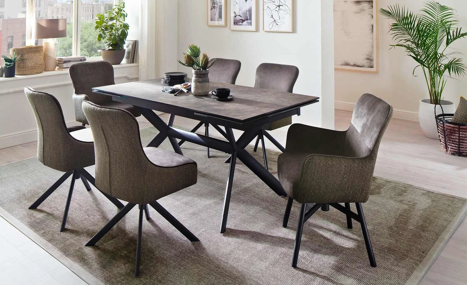 Polsterstuhl Effi | Cappuccino Ja Gerade Schwarz 4 Polsterstuhl Effi | Cappuccino Ja Gerade Schwarz – Bild 2