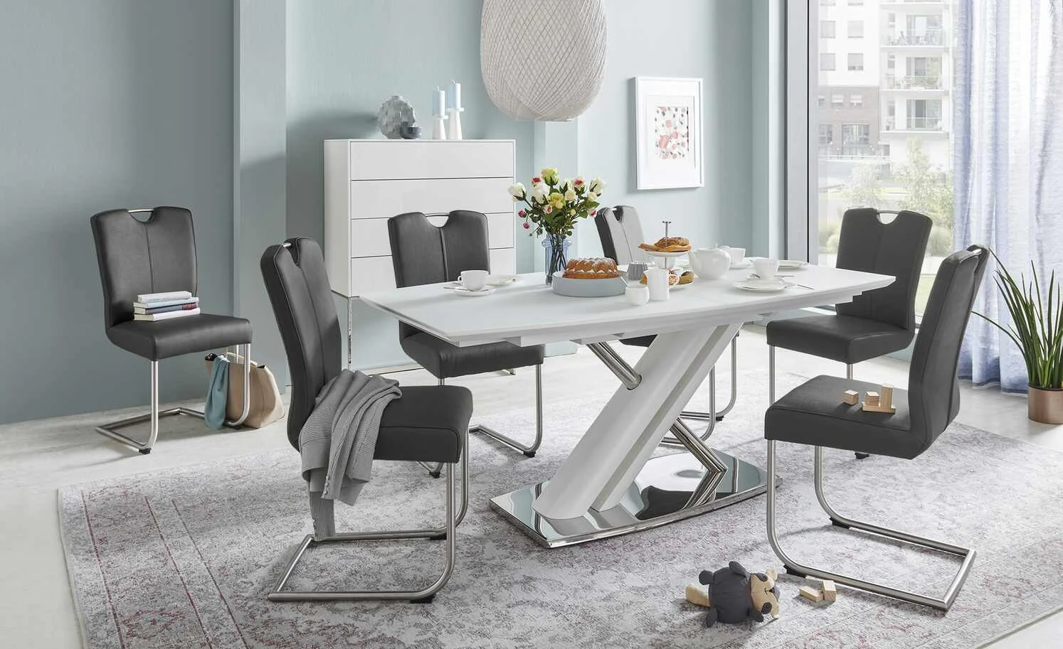 uno Leder-Freischwinger Sammy | Schwarz 3 uno Leder-Freischwinger Sammy | Schwarz