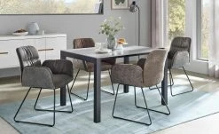 uno Polster-Armlehnstuhl Sevan | Innen: Dunkelgrau / Außen: Hellgrau Kufe