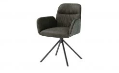 uno Polster-Armlehnstuhl Sevan | Innen: Dunkelgrau / Außen: Hellgrau 4-Fuß, drehbar