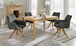 Woodford Polsterstuhl mit Armlehne Bristol | Grau (Dunkelgrau) Eiche Ja