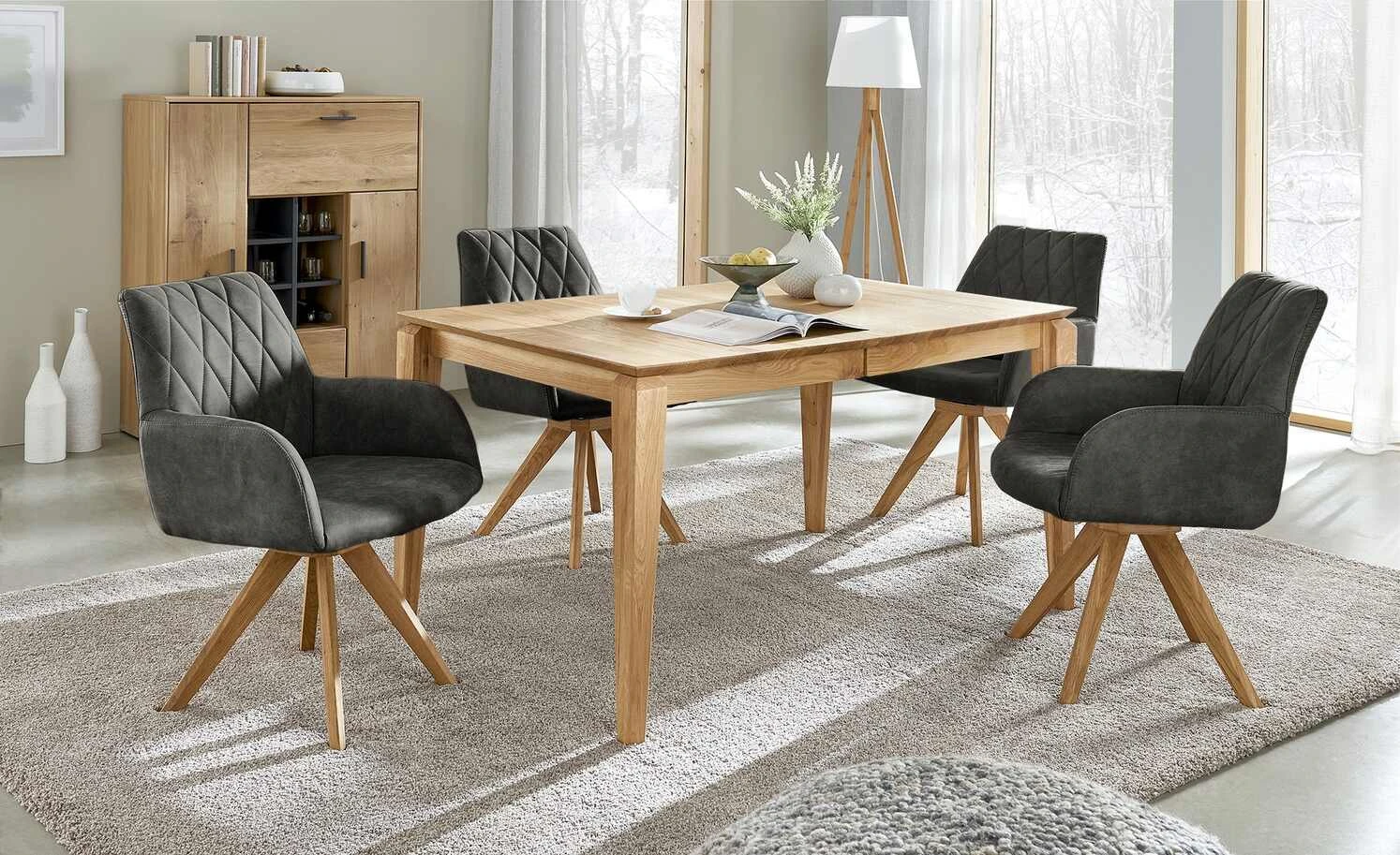 Woodford Polsterstuhl mit Armlehne Bristol | Grau (Dunkelgrau) Eiche Ja 3 Woodford Polsterstuhl mit Armlehne Bristol | Grau (Dunkelgrau) Eiche Ja