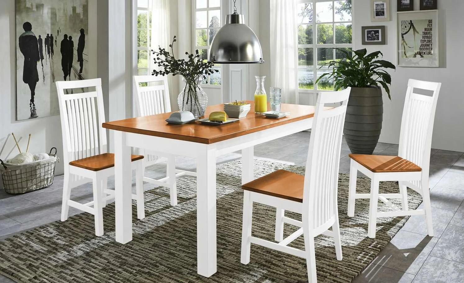 maison bleue Holzstuhl Bendix | Weiß / bernsteinfarbig 3 maison bleue Holzstuhl Bendix | Weiß / bernsteinfarbig