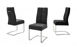 Polsterschwingstuhl Valas | Schwarz Karosteppung im Rücken