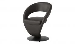 Leder-Drehstuhl Kingsman | Mocca (Dunkelbraun) Rund