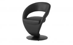 Leder-Drehstuhl Kingsman | Schwarz Rund