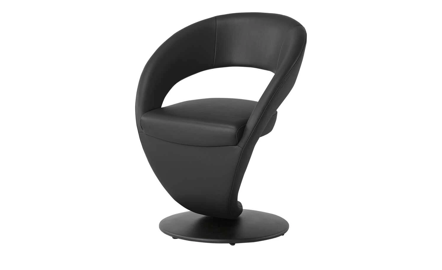 Leder-Drehstuhl Kingsman | Schwarz Rund 3 Leder-Drehstuhl Kingsman | Schwarz Rund