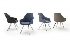 Polsterstuhl Dita | Taupe (Beige) 4-Fuß eckig niedrige Armlehne