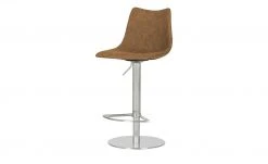 Barhocker MyToby | Terrabraun Edelstahl runder Bodenteller