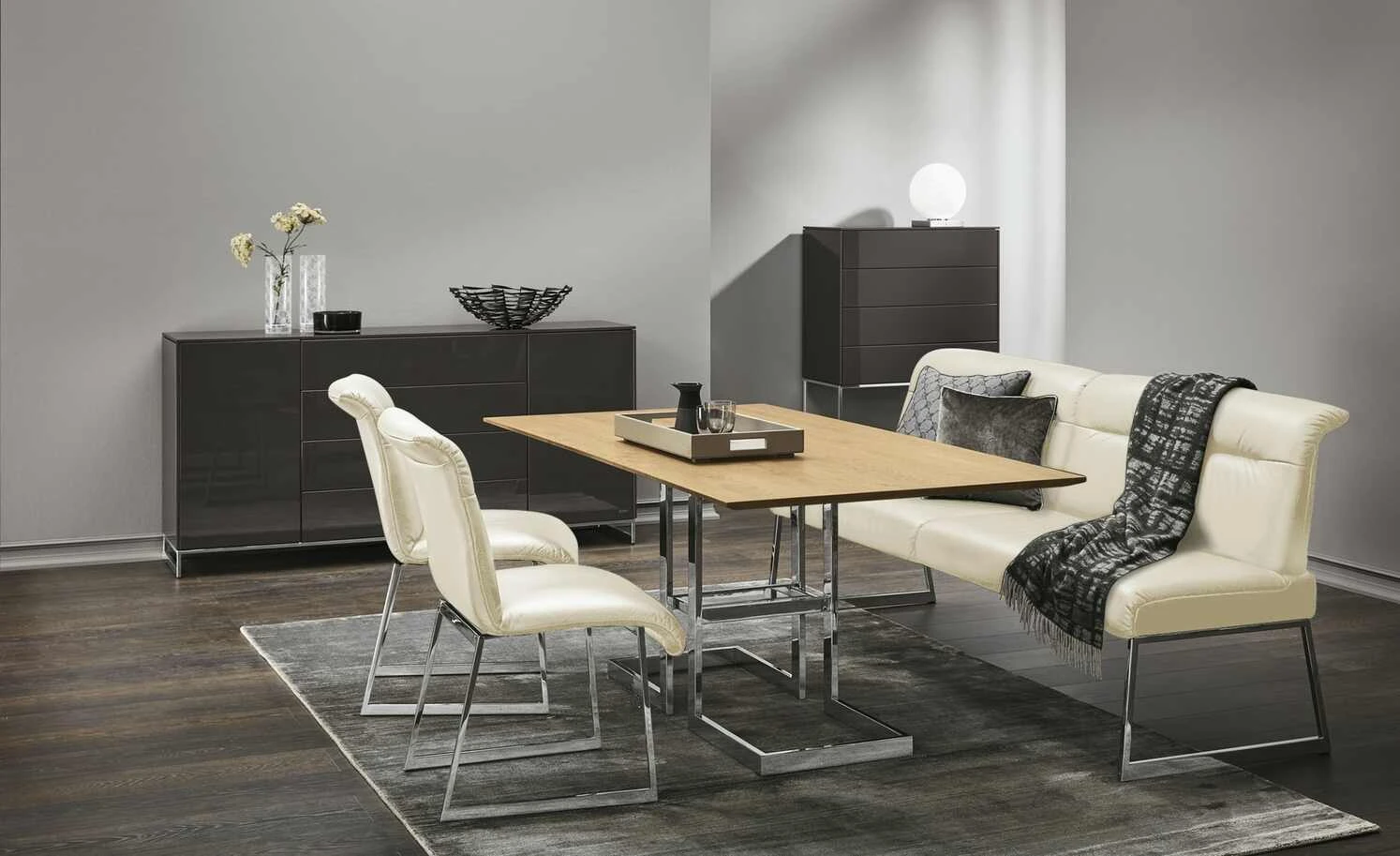 JOOP! Leder-Kufenstuhl Cubic | Perle (Creme) Nein 3 JOOP! Leder-Kufenstuhl Cubic | Perle (Creme) Nein