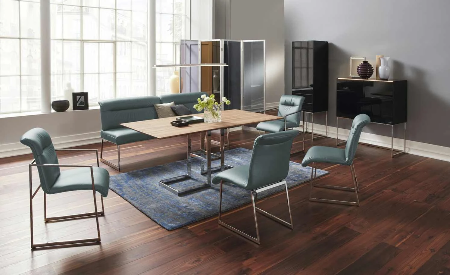 JOOP! Leder-Kufenstuhl Cubic | Aqua (Blau) Nein 4 JOOP! Leder-Kufenstuhl Cubic | Aqua (Blau) Nein – Bild 2