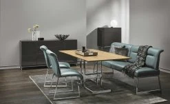 JOOP! Leder-Kufenstuhl Cubic | Aqua (Blau) Nein