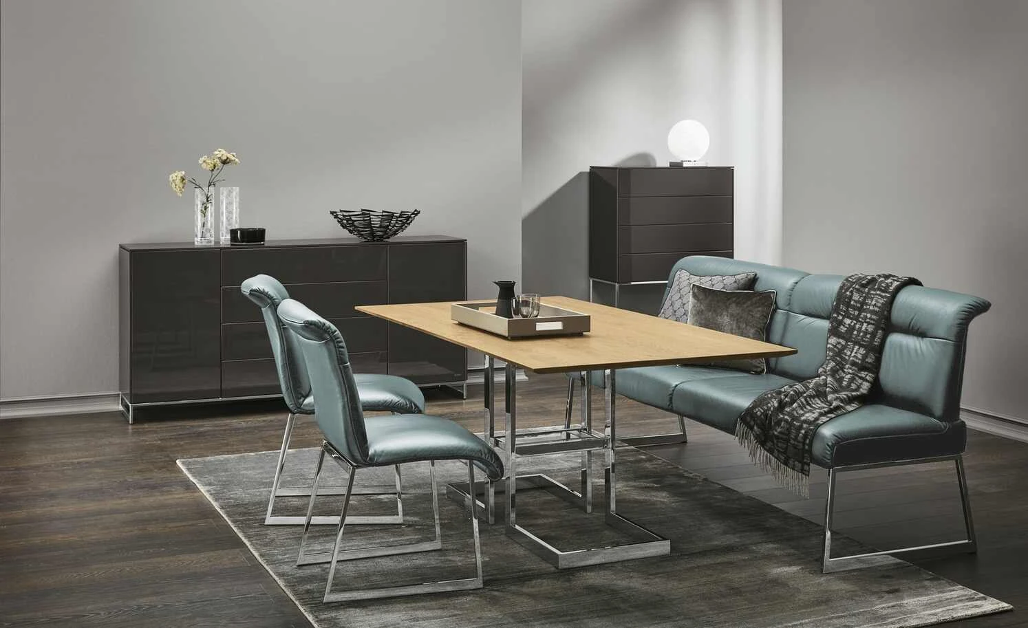 JOOP! Leder-Kufenstuhl Cubic | Aqua (Blau) Nein 3 JOOP! Leder-Kufenstuhl Cubic | Aqua (Blau) Nein