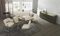 JOOP! Leder-Schwingstuhl Loft | Lava (Hellgrau)