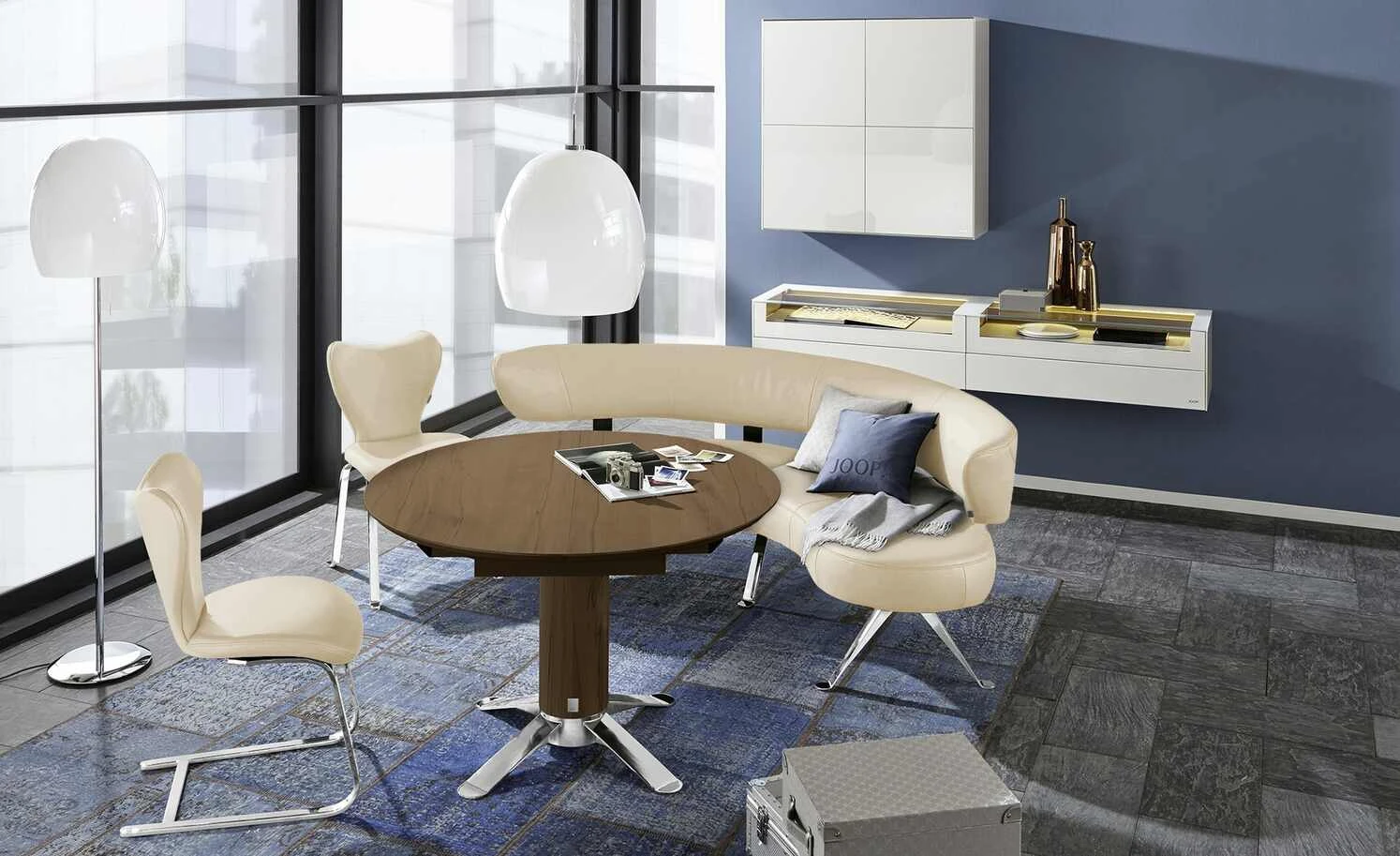 JOOP! Leder Dinner-Stuhl Lounge | Kreide (Beige) 4-Fußstuhl 3 JOOP! Leder Dinner-Stuhl Lounge | Kreide (Beige) 4-Fußstuhl