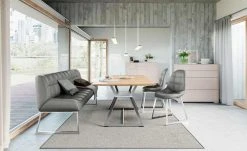 JOOP! Leder-Kufenstuhl Move | Zinn (Grau)