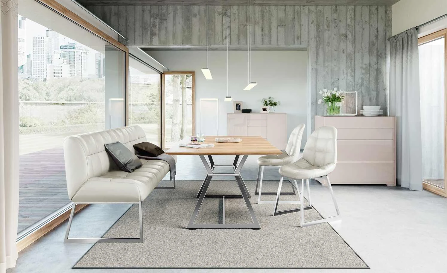 JOOP! Leder-Kufenstuhl Move | Silber (Hellgrau) 3 JOOP! Leder-Kufenstuhl Move | Silber (Hellgrau)