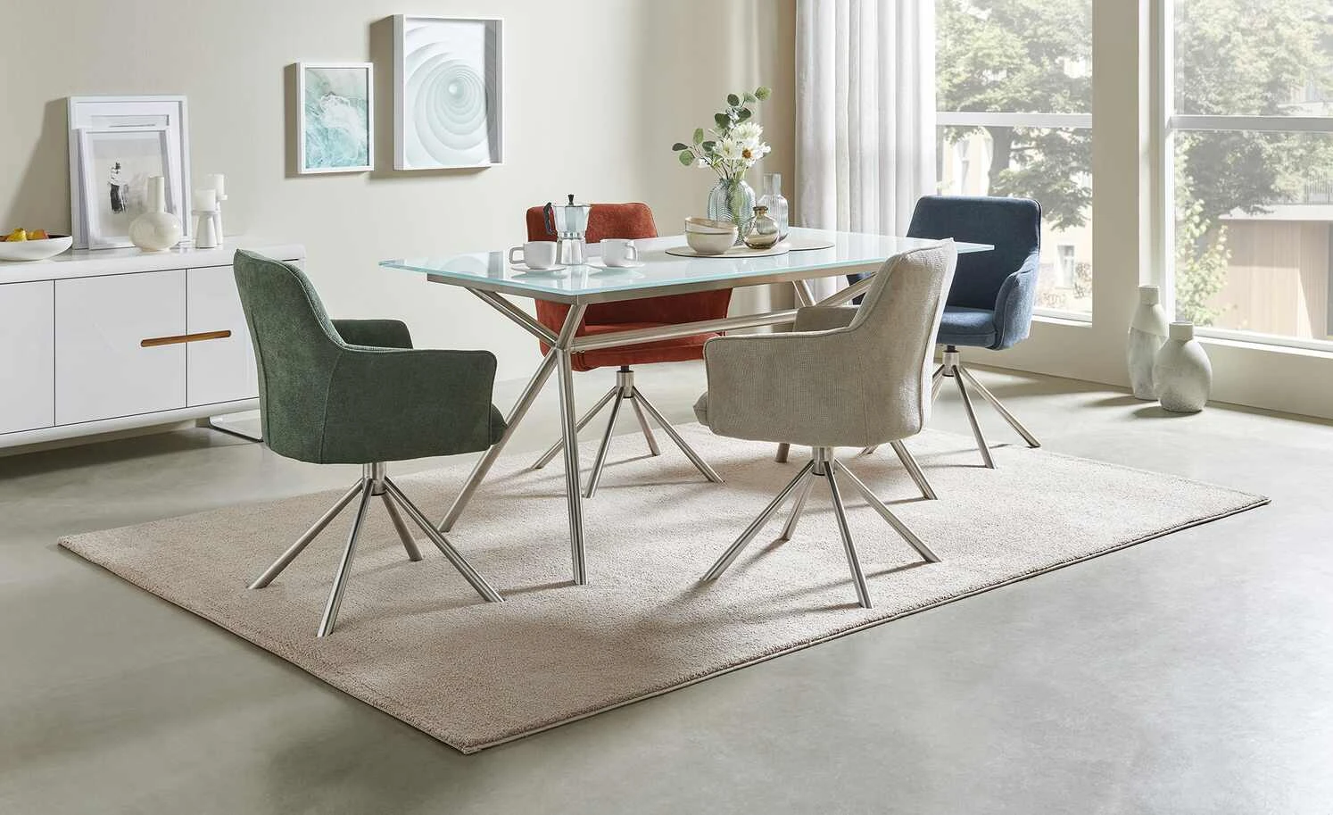 uno Polsterstuhl drehbar Dana | Grün 3 uno Polsterstuhl drehbar Dana | Grün