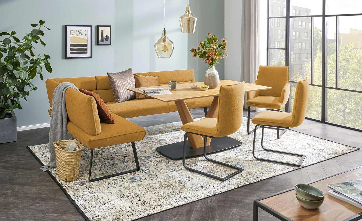 KOINOR Polsterschwingstuhl Dining System 3 | Senfgelb Ja 3 KOINOR Polsterschwingstuhl Dining System 3 | Senfgelb Ja