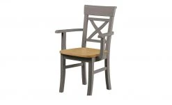 maison bleue Holzstuhl massiv Florian | Grau / laugenfarben Ja