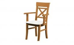 maison bleue Holzstuhl massiv Florian | bernsteinfarben / Weiß Ja